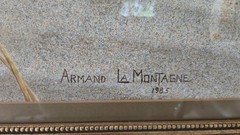 Armand La Montagne 1985 Realism Seascape Shipwreck Beach Large Framed Signed