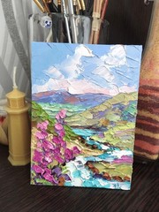 Landscape Original Oil Painting Colorado Mountains Artwork 18X13CM Canvas Board