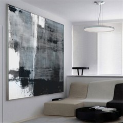Oversized Minimalist Painting Canvas Black White Painting On Canvas Original Art