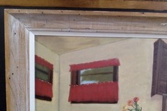 Oil Painting on Canvas American Domestic Genre Homef „Cozy Corner“ Framed
