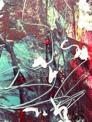 Original Abstract Expressionism 9X12 Groundcover Paper Ink Handmade Signed 14