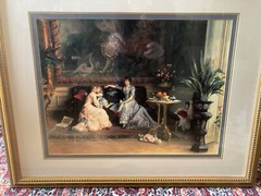 „The Afternoon Visit“ by Gustave Léonhard De Jonghe – 32″ x 26″ Gold Gilt Frame,