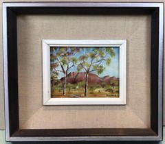 Phillis Black Simpson S Bluff Central Australia Framed Oil Painting Circa 1960s
