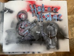 Graffiti street art original “Hardcore” 22×28 poster size painting vinyl spray