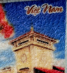 Vietnam Painting Rice Paper Colorful Women Framed Thai Koang Original Rice Art