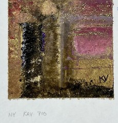 Mixed Media Mini Painting Ink Metallic Powders and Dyes Kathryn Vaughn New York