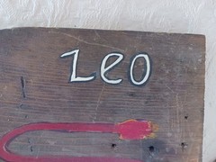 Awesome Vtg 1970 Hand Painted Leo the Lion Zodiac Barn Wood Painting Signed Folk
