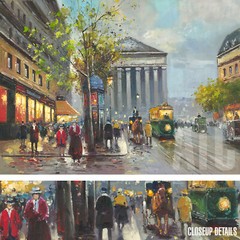 47W“x35H“ ROYALE MADELEINE ANTOINE BLANCHARD-Style ORIGINAL OIL PAINTING CANVAS