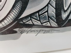 Original James Dean Porsche 550 Spyder Caricature Art numbered and signed!