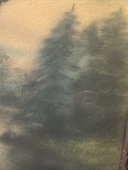 Original Pastel And Watercolor Of River-Likely Ernst Zimmerman