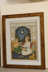 Mughal Painting With Frame Emperor Akbar & Jodha Bai In Love Scene 15×19 Inches