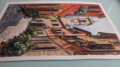 Сityscape Watercolor Original Painting European Architecture Old Town Artwork
