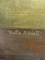 ANTIQUE PAINTING BLACK GIRL YOUNG WOMAN AFRICAN AMERICAN OIL SIGNED RUTH 24 INCH