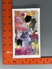 Miss Rina Dreamscape 16, Small Original Watercolor Painting 7”x4” by Studio MRAO