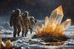 Leonid Afremov ASTRONAUTS HARVEST Oil Painting 60″x40″ by Official Studio GICLEE