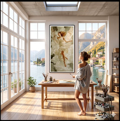 Anne Dias (1985) – (XXL) Giant Angelic duet by the sea 200x100cm