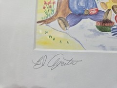 Unique Anthropomorphic Animal Watercolor Signed by BJ Agerta, read description