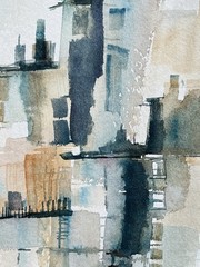 East Northport Long Island Artist & Instructor Lucy Taylor W/C. NYC Tenements ￼