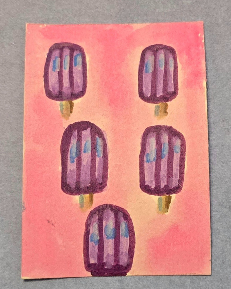 ACEO Original Mix Media, popsicles 3 of 3 Rebecca Southern