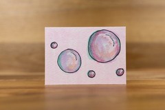 Original ACEO Art Bubbles Copic Marker Miniature OOAK Painting #1/8