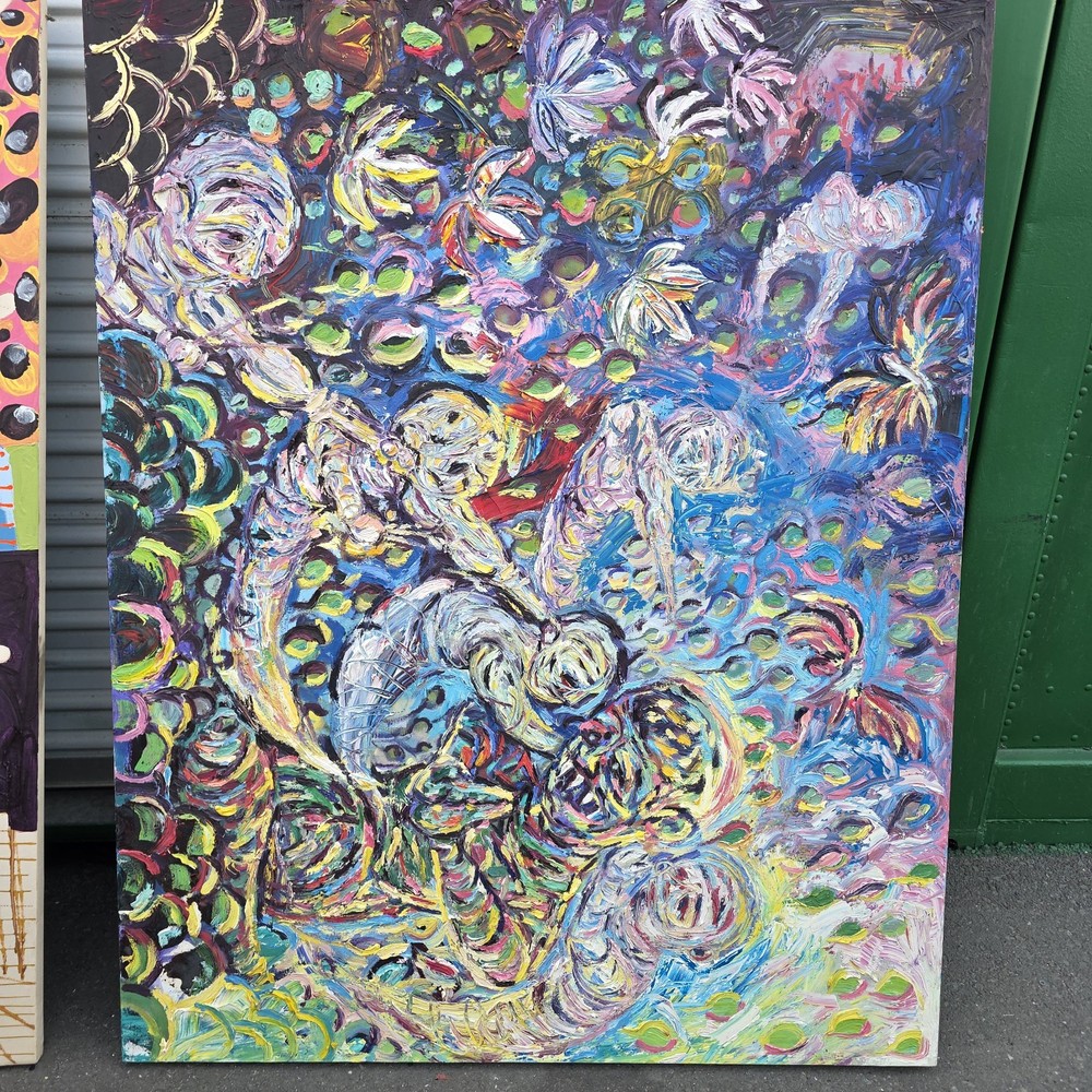 Multicolor Abstract Textured Painting on Canvas/Panel -Single Piece