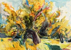 Peter Berndt 1937-2021 Berlin / watercolor / fruit trees Havelland 1993 Brandenburg