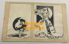 1971 NIXON AS DOCTOR US ECONOMY GLOBE COMIC ORIGINAL ART INK ILLUSTRATION F64