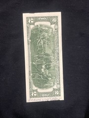 Beauty Within Original 2 Dollar bill painting Tattoo Art Graffiti Art Street Art