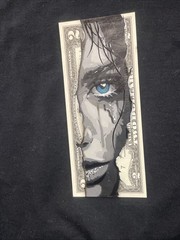 Beauty Within Original 2 Dollar bill painting Tattoo Art Graffiti Art Street Art