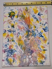 Abstract Art Original Custom Acrylic Paint Pouring Painting 9×12 Canvas Signed