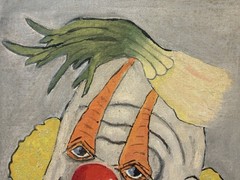 🔥 Vintage Old Outsider NIGHTMARE Vegetable Pogo CLOWN Circus FREAK Oil Painting