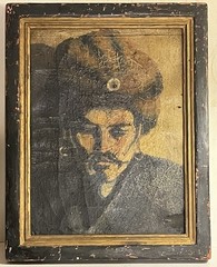 Antique Old Master Turban Gypsy Asian Fortune Teller Oil Canvas After Rembrandt