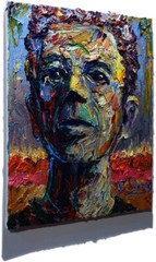 PORTRAIT OIL█PAINTING OUTSIDER IMPRESSIONIST ART█SIGNED ABSTRACT ORIGINAL MALE A