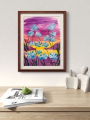Original Watercolor Floral Painting on Paper Minimalist Botanical Flower Wall