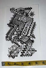 Original Ink Drawing Signed By Artist. Black & White, Modern Doodle Art. 9×5.5 “