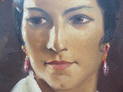 Sanchez Carrera 1979 Spanish Flamenco Malaga Oil on Truck Collectable!