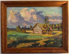 Vintage Original Mid Century Impressionist Landscape Oil Painting Signed Framed