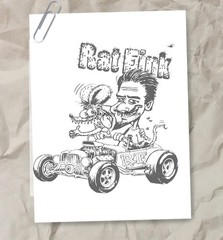 Rat Fink Scoundrel Ed Roth Inspired Canvas Ready To Paint