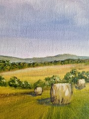 Original oil painting Landscape artwork Tuscany countryside
