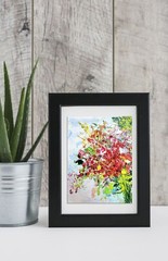 Abstract Red Flowers Oil Painting 15x20cm Bouquet of Flowers Painting on Painting Board