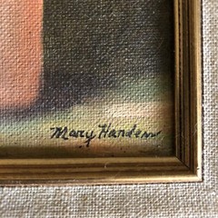 5×7 original painting Mary Harden 1924 flowers nice frame Dallas Texas FREE SHIP