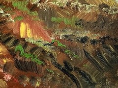 Painting oil painting unsigned oil on canvas deer in clearing hunting parlor hunter hunting
