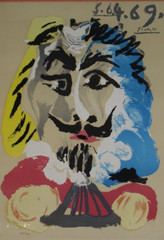 Pablo Picasso Musketeer Signed VTG Lithograph Numbered Art Framed Matted Train