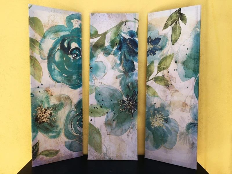 3 panels of art paintings.