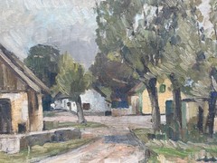 Impressionist Painting Johannes Britze 1895-1960 Denmark Village Landscape