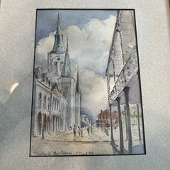 Peggy Nead Watercolor Painting “Charles St.” New Orleans Matted Framed Vintage