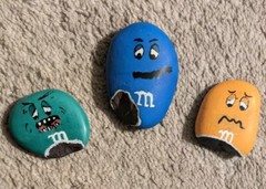 Handpainted River Rock, M&Ms, Take A Bite!