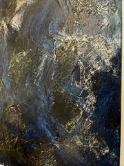abstract 3 mixed media oil/LW 50×40 cm texture art monochrome Sonja Zeltner-Müller