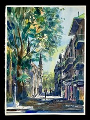 Vintage John McCann New Orleans French Quarter Watercolor Painting NOLA 11X15