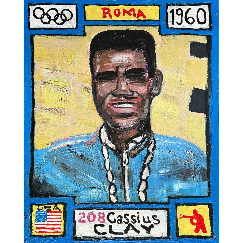 Cassius Clay 1960 Olympics Painting 24×30 Acrylic Canvas elsantosworld